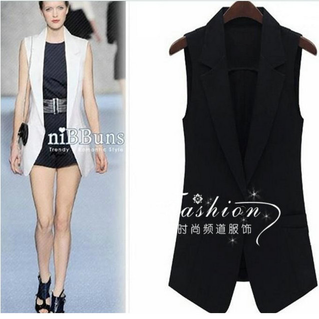 Europe and the United States in the 2013 spring long paragraph Slim suit vest women sleeveless vest