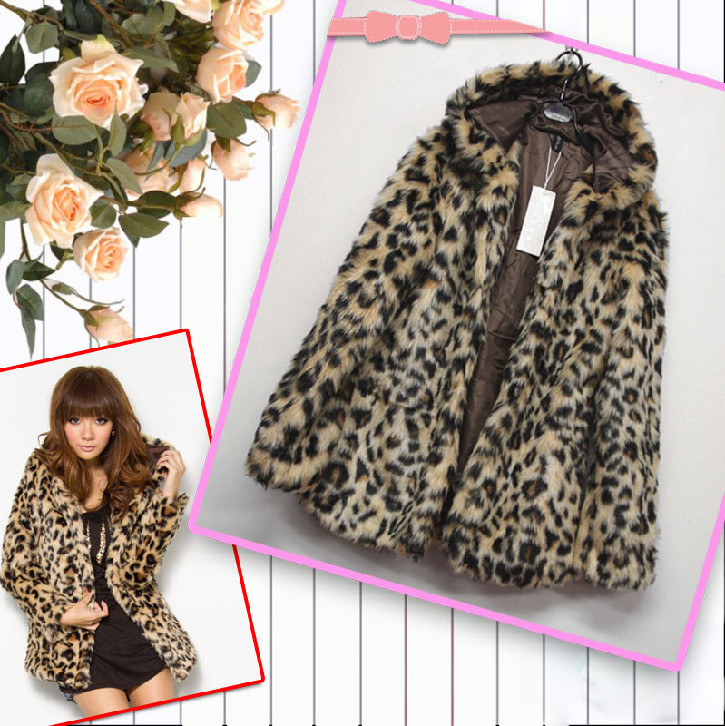 Europe and USA style fashion lady thicking fur Leopard Hoodies coat free shipping hot sale,lady's fathion leopard print outware