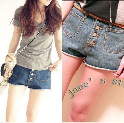 European and American style super-wild variety of buckle denim shorts