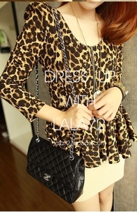 Evidenced 2013 spring fashion elegant sexy slim waist leopard print outerwear