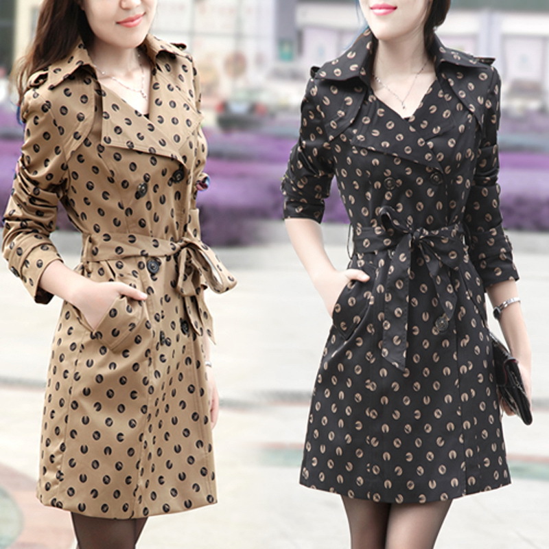 Excellent design 2012 double breasted long-sleeve slim mm medium-long plus size trench outerwear