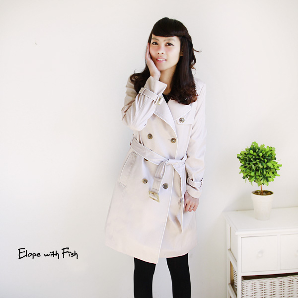 Excellent design exquisite fabric lining long design trench outerwear multicolor