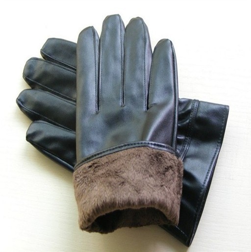 Express Free shipping +Wholesale Price Fashion BLACK Quality PU Leather Glove For Men and Women Waterproof Winter Keep Warm