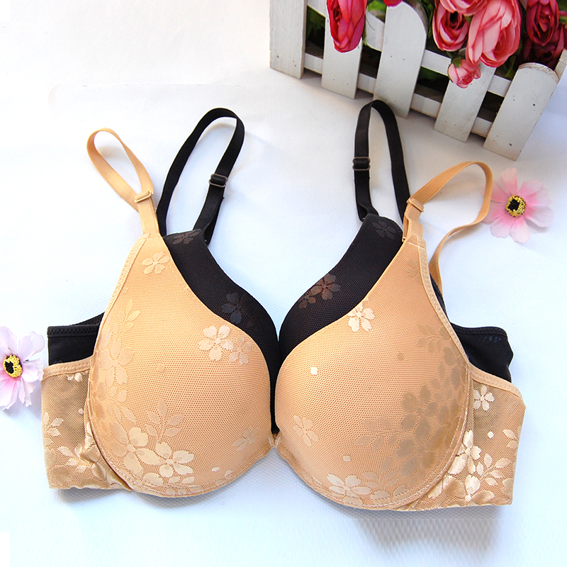 Exquisite heart-shaped jacquard removable shoulder strap breathable fabric bra aa12