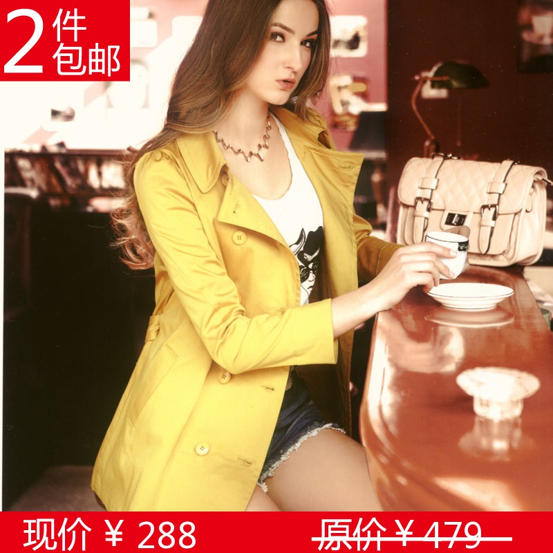 Extraordinary 2013 women's rain spring multicolour 100% cotton cloth casual trench 1006