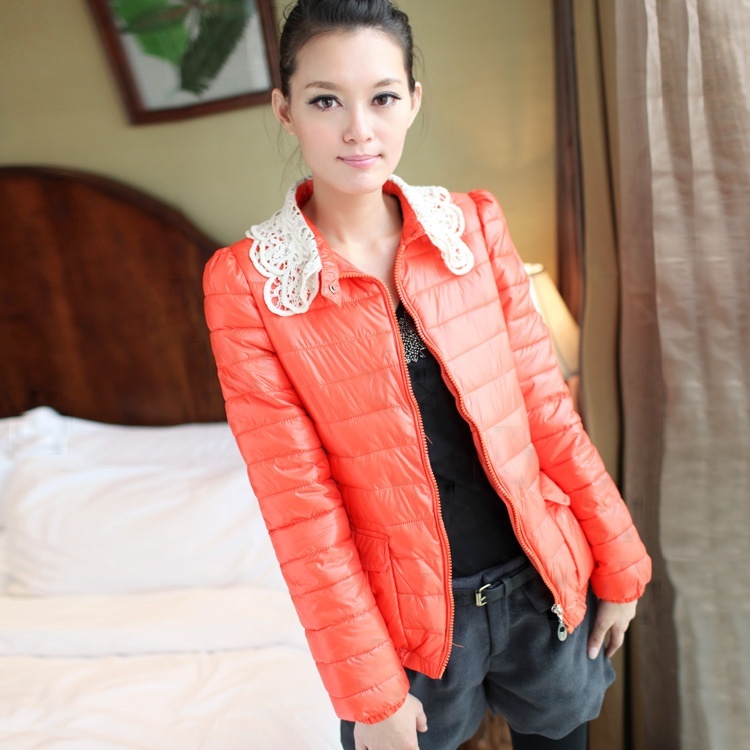 F-v1250 2012 women's thickening lace short design cotton-padded jacket wadded jacket 11