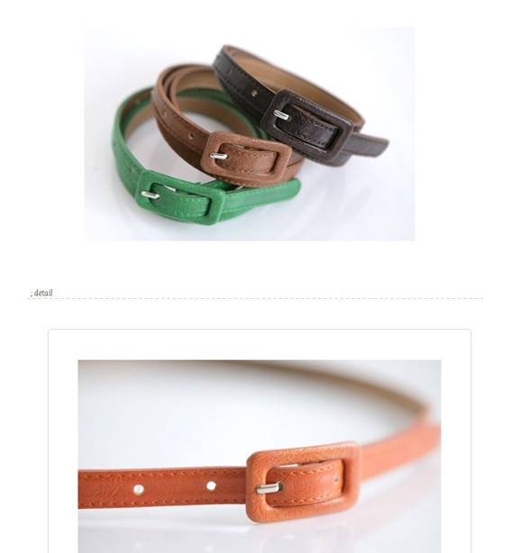 F04101-100 Fashion All-match Candy Color PU leather Waistband Belt Square buckle Thin Skinny Girdle For Lady Woman + Freeship