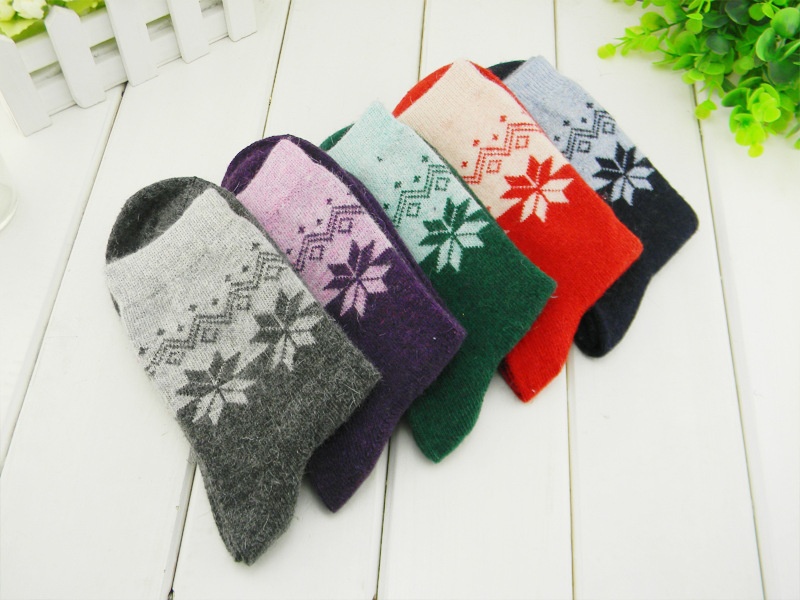 F04111-5 The essential Cashmere Rabbit hair Media corta Socks warm in winter thickened Women wool sock Mix color + Freeship