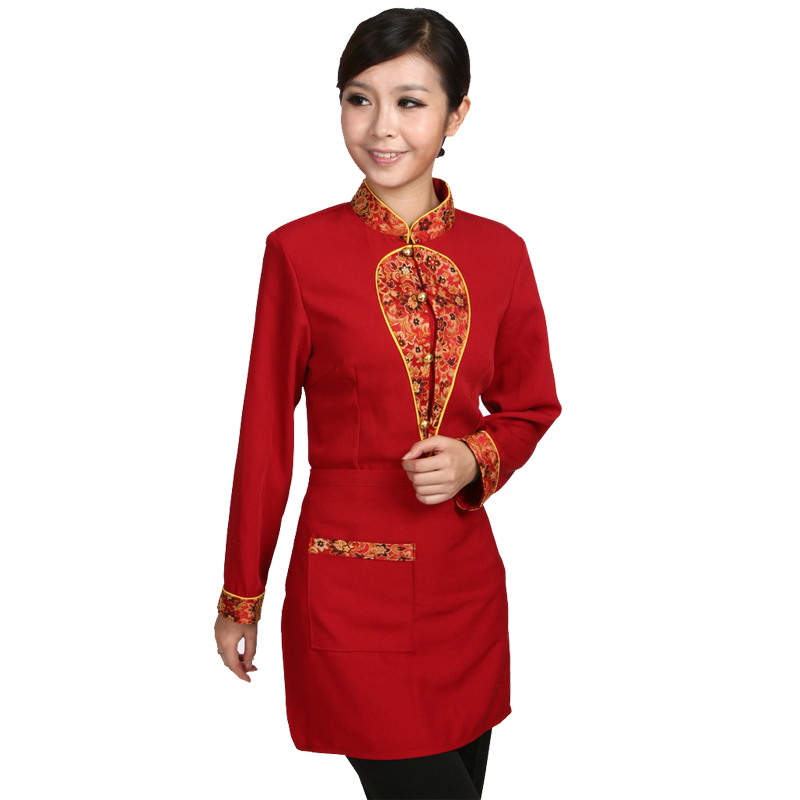 F17 work wear autumn and winter waiter clothes work wear long-sleeve