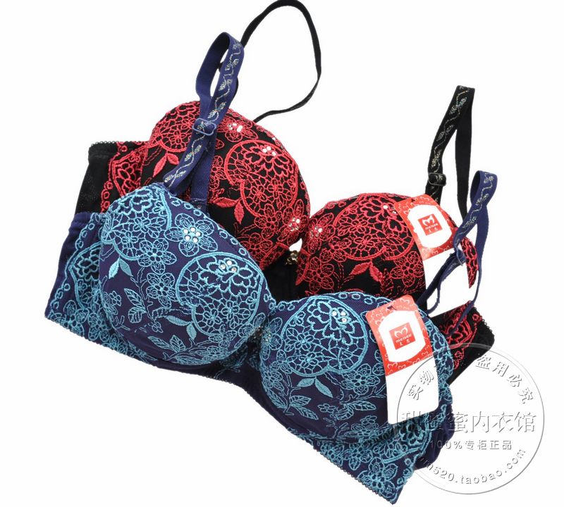 Fa285 red married thick cotton cup bra underwear embroidery sexy