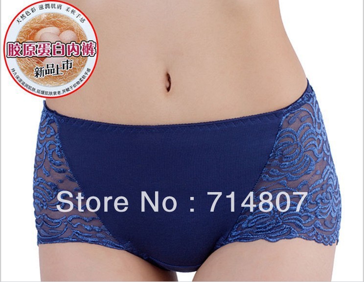 Factory direct classic lace jacquard collagen protein Ms. high waist underwear wholesale 8009