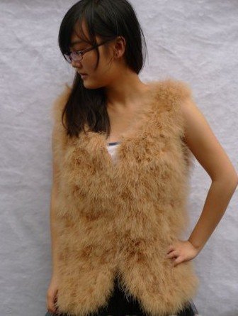 Factory direct Knitted Genuine Turkey vest/Turkey Feather Vest /lady waistcoat /Wholesale  DROP SHIPPING