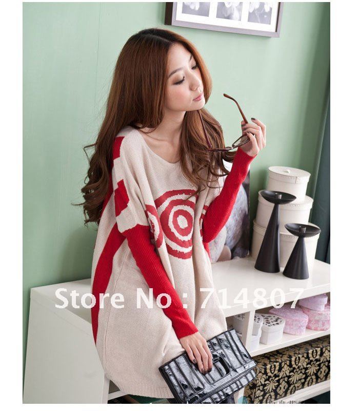 Factory direct wholesale 7128 diamond lollipop striped shirt bottoming loose big yards sweater a generation of fat