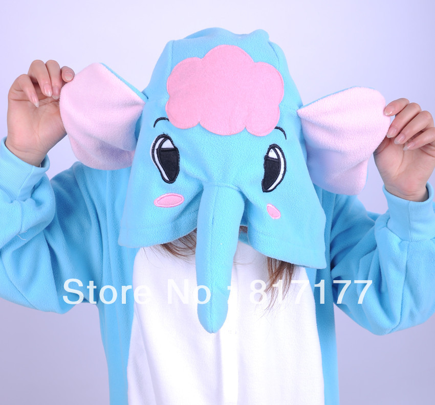 Factory Made New Fashion Sky Blue  Adult Unisex Animal Party Cosplay  Lovely Elephant Pajamas Sleepsuit Cosplay Sleepwear