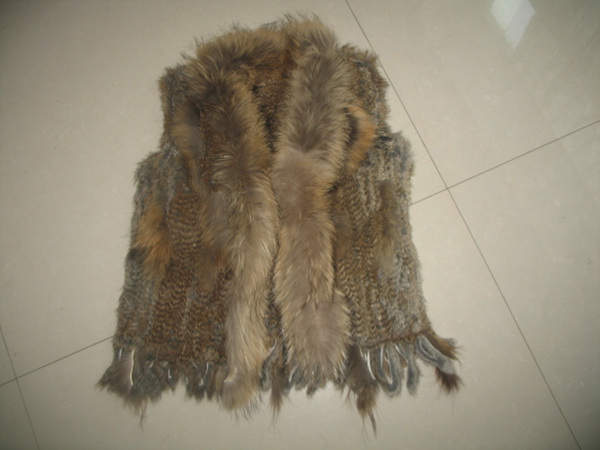 Factory price Free shipping EMS rabbit  fur vest knitted rabbit  fur vest