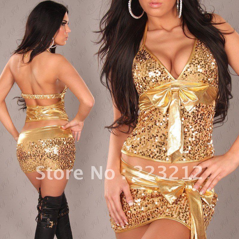 Factory price, good quality V-Neck sequined sexy dress,bowknot decoration club wear,designer dress