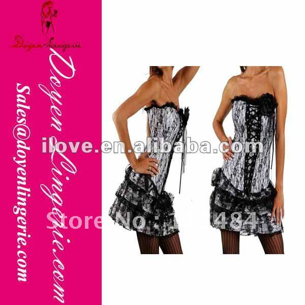 Factory Price!White Lace Sexy Corset Tutu Dress Perfect Body Shaper