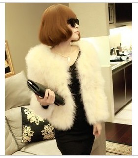 Fall and winter clothes new big-name fashion fluffy imitation turkey ostrich feather jacket free shipping