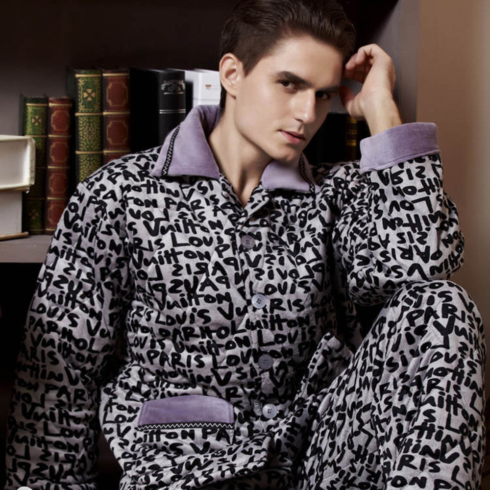 Fanny 2012 winter male cotton-padded sleepwear coral fleece cotton-padded sleepwear thickening lounge