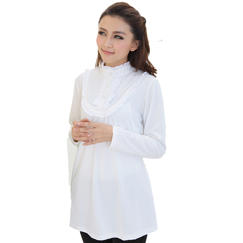 Fashion 100% cotton maternity clothing spring maternity basic shirt autumn maternity top long-sleeve basic shirt