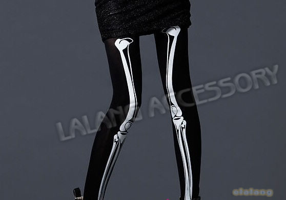 Fashion 1piece/lot Bamboo Carbon Fiber Cotton Leggings Warm Skeleton Bone Skull Tights Pantyhose Leggings Stocking 650390