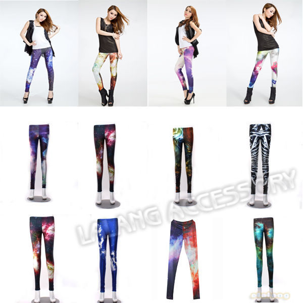 Fashion 1piece/lot  Rayon&Spandex Space Galaxy Graphic Printed Leggings Pants Tights Warm Pantyhose  Stocking 650583