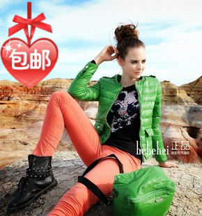 Fashion 2.013spring thin casual stand collar short motorcycle slim design down cotton-padded jacket