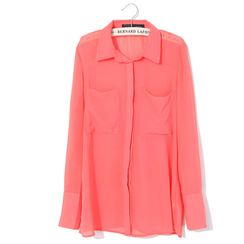 Fashion 2012 autumn new arrival chiffon shirt female long-sleeve shirt loose fashion women's