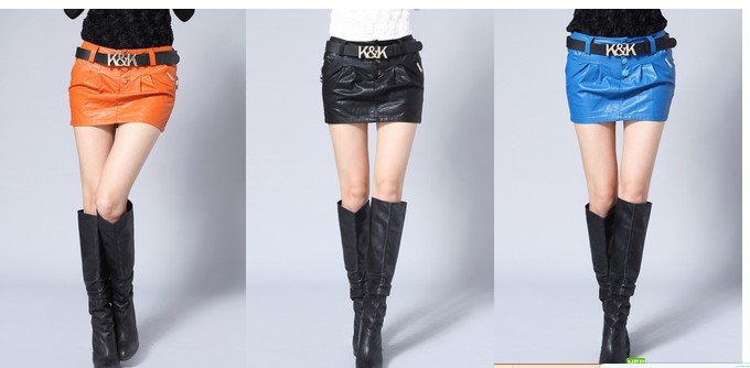 Fashion 2012 autumn new arrival female sexy bust skirt water washed leather skirt PU short skirt