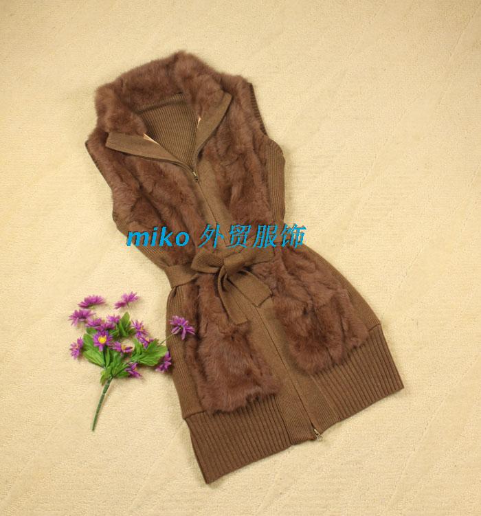 Fashion 2012 elegant rabbit fur medium-long cardigan outerwear women's