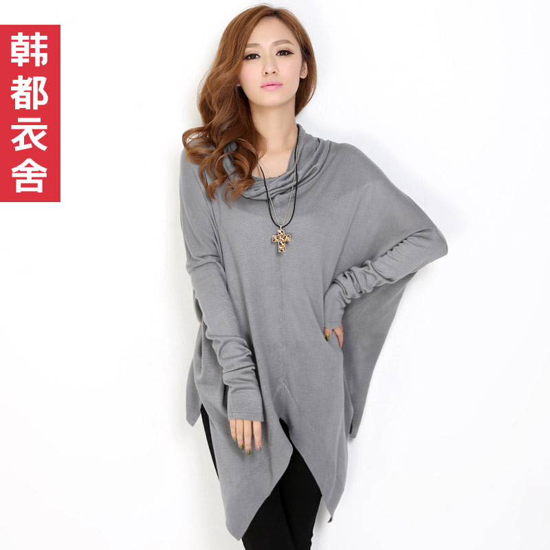 FASHION 2012 female heap turtleneck solid color medium-long sweater lb2035 Free shipping