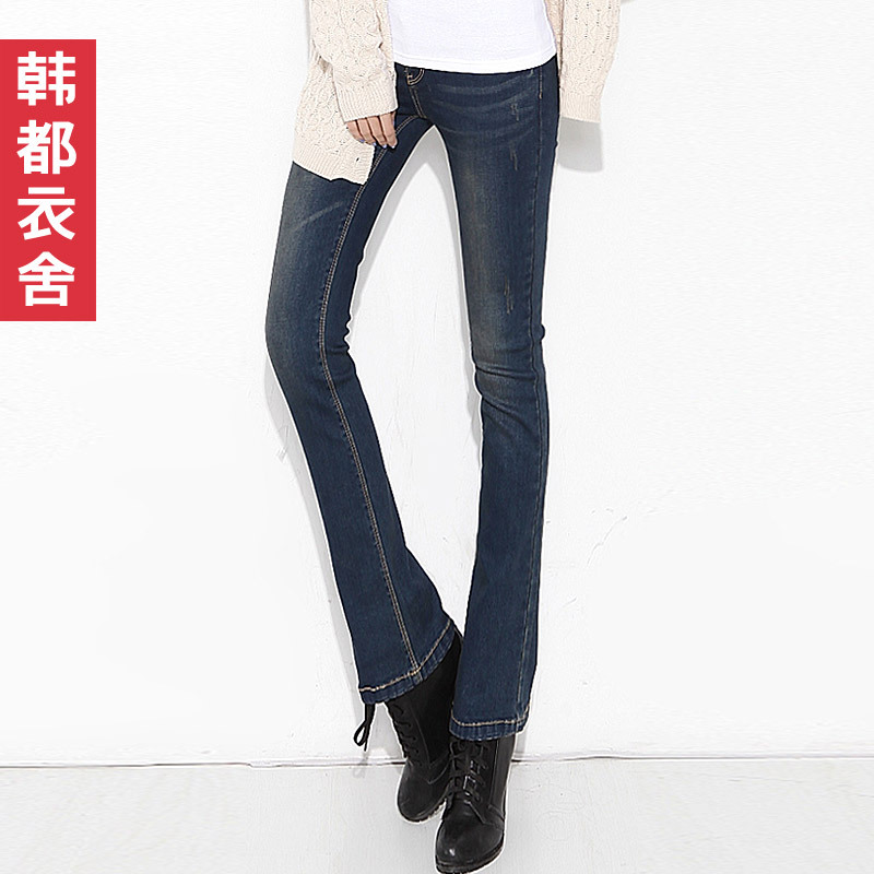 FASHION 2012 solid color distrressed bell bottom jeans female gy1192 free shipping