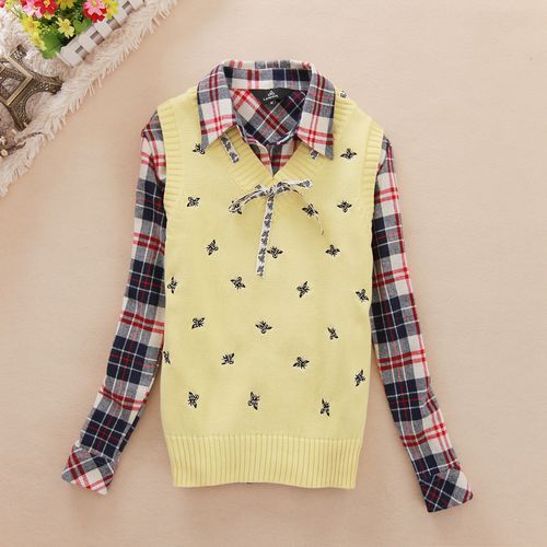 Fashion 2012 V-neck Women slim pullover sweater wool waistcoat sweater vest