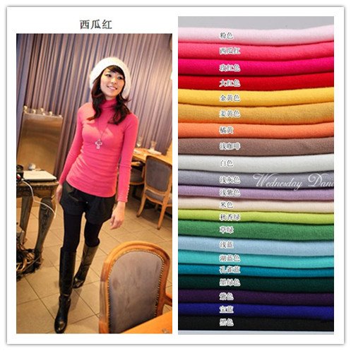 fashion 2012 woman Candy colors sweater air-conditioned shirt turtleneck trendy pullovers cardigan free shipping