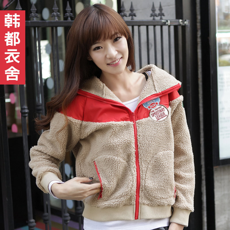 Fashion 2012 women's loose with a hood fleece outerwear ek1761 1022 free shipping