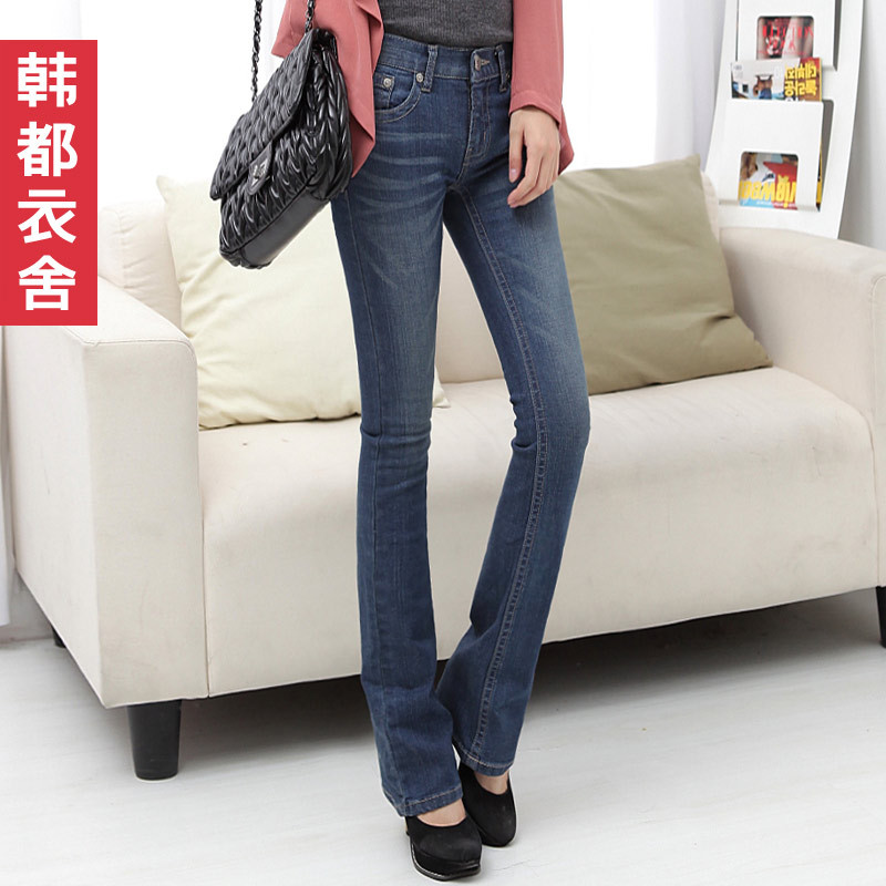 FASHION 2012 women's mid waist bell-bottom jeans jq2171 0820 free shipping