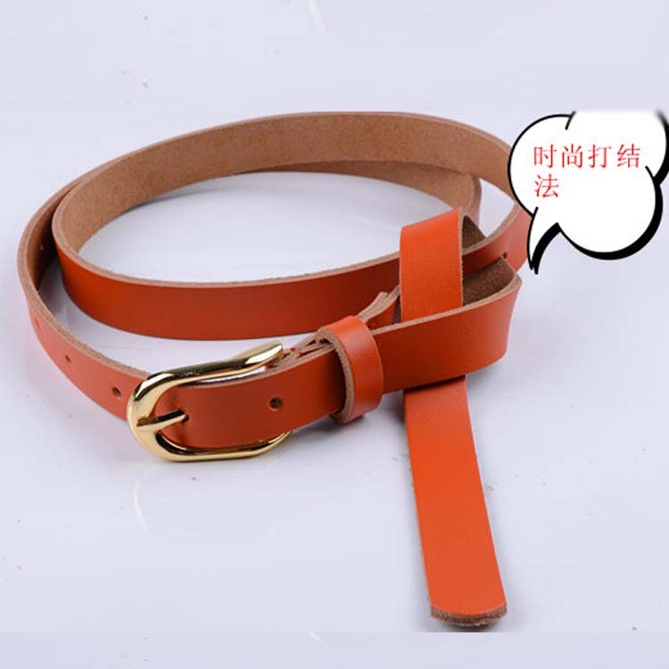 Fashion 2012 women's tieclasps lengthen cowhide belt thin belt strap genuine leather all-match pd09 decoration