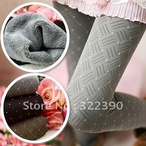 Fashion 2013 new  Plaid dot bamboo pants velvet thickening thermal ankle length trousers legging tube boot cut jeans k547