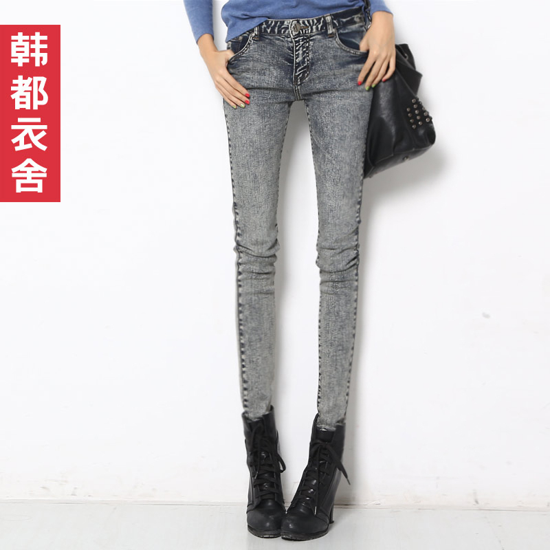 FASHION 2013 spring women's mid waist slim skinny jeans female lk2172 free shipping