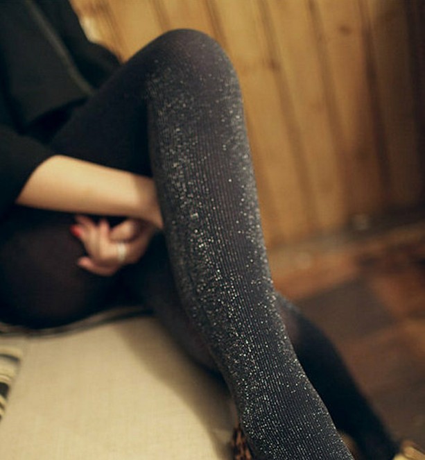 Fashion 2013 Velvet Tights With Shiny Design Women Stretchy Skinny Pantyhose Leggings