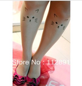 Fashion 2013 Women Cat Tattoo 20D Tights M0107