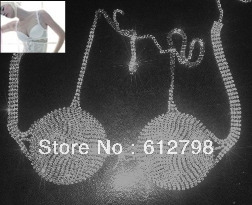 Fashion Adjustable  Silver plating plated Metal Crystal Bra Straps Bra Shoulder  free shipping JD-10000