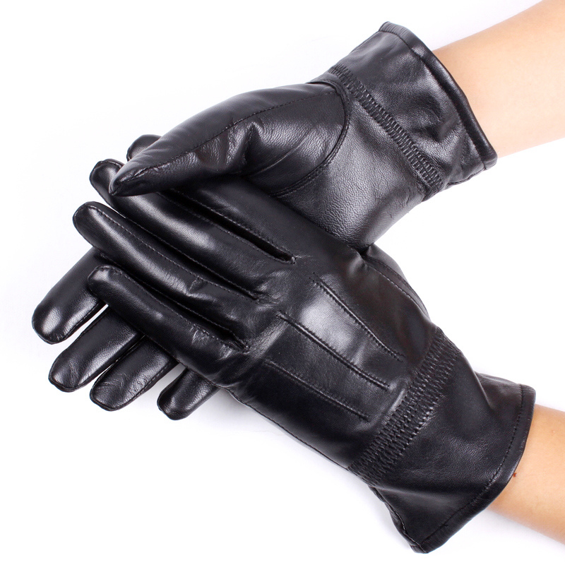 Fashion all-match 800 women's winter sheepskin gloves plus velvet thermal fleece lined short design genuine leather gloves