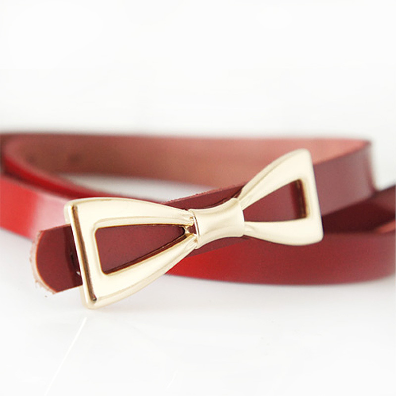 Fashion all-match cowhide strap Women genuine leather bow belt r1283