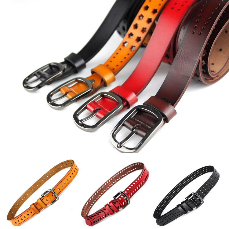 Fashion all-match cutout genuine leather cowhide women's strap genuine leather belt