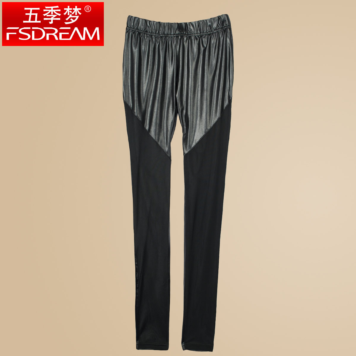 Fashion all-match faux leather sand pants k10478