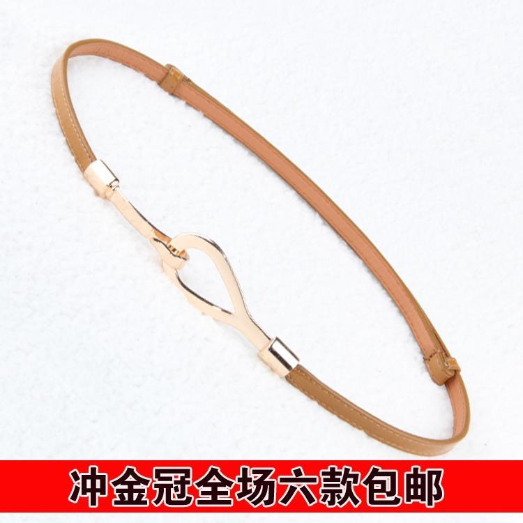 Fashion all-match genuine leather women's thin belt decoration belly chain small strap sweater shirt accounting clothing