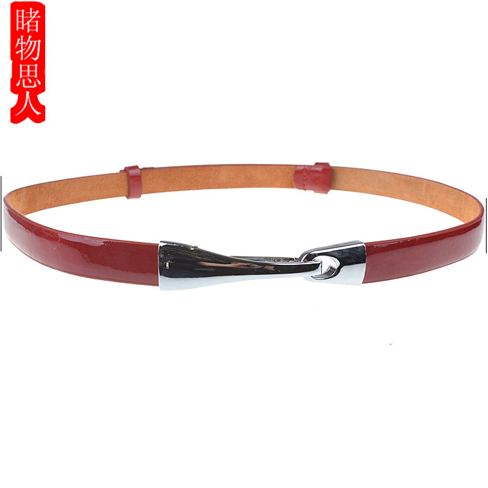 Fashion all-match women's belt japanned leather strap decoration belt candy color cowhide the end of genuine leather