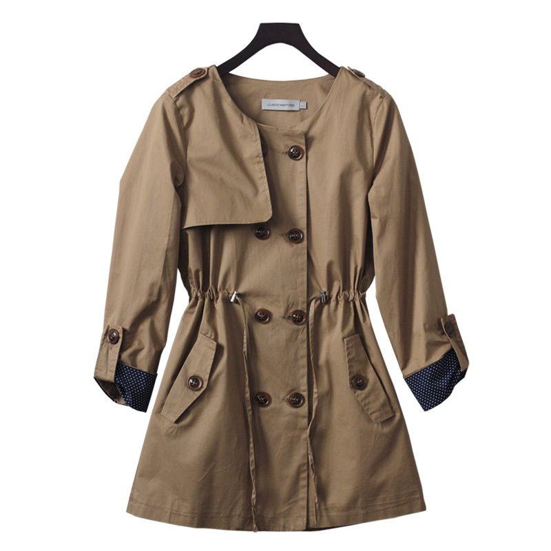 Fashion autumn 2012 trench personalized epaulette o-neck length sleeve double breasted trench