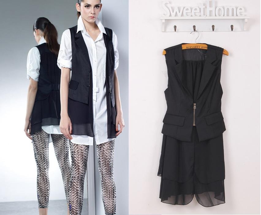 Fashion Autumn and Winter Two Layers  Chiffon Vest/SML / Free shipping ~